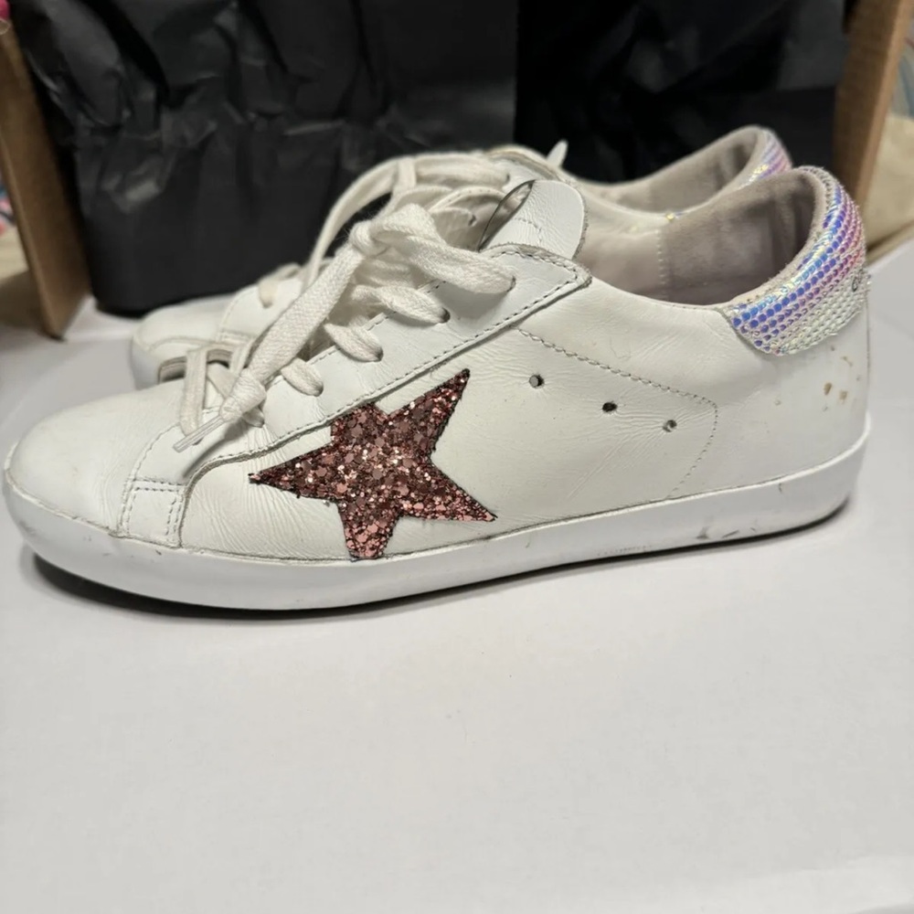 Golden Goose SUPERSTAR Private Edition size 37 Pink Glitter Star classic White